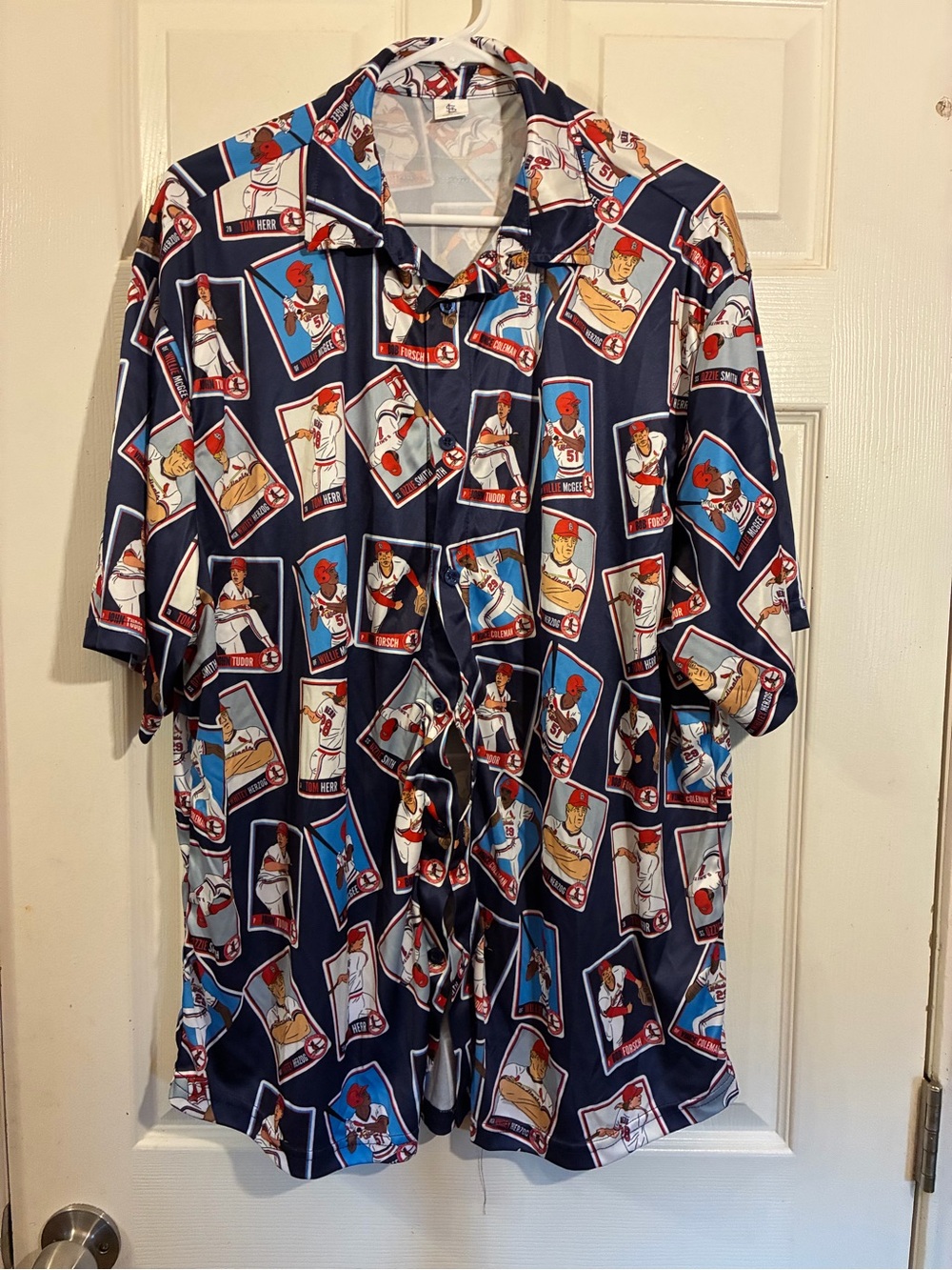 St Louis Cardinal’s hall of fame baseball team card print Hawaiian shirt size XL